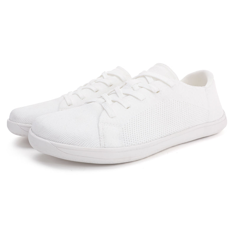 KIVA Buty damskie barefoot klasyczne i komfortowe sneakersy białe