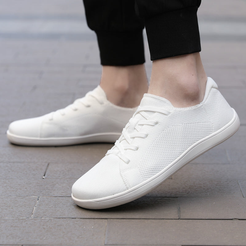 KIVA Buty damskie barefoot klasyczne i komfortowe sneakersy białe