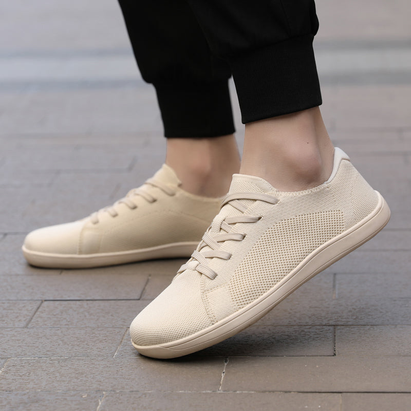 KIVA Buty damskie barefoot klasyczne i komfortowe sneakersy beżowe