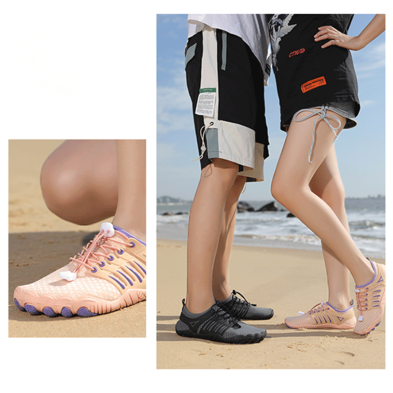 LEVIA Buty damskie trailowe barefoot do chodzenia boso brzoskwiniowe